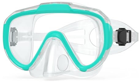 Taucherbrille Kinder 4-16 Jahre, 180° Panorama Kinder Schnorchelmaske, Verstellbares Silikonband Schnorchelmaske mit HD Gehärtetes Glas Anti-Leck Schwimmmaske, für Tauchen,Schnorcheln und Schwimmen