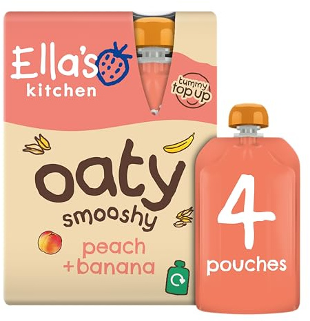 Ella's Kitchen Peach + Banana Oaty Smooshy 4 x 90g