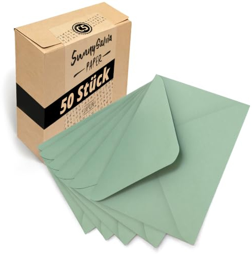 Japun - sobres (50 piezas) de papel, sobre sin ventana - DIN C5-220 x 156 mm - verde