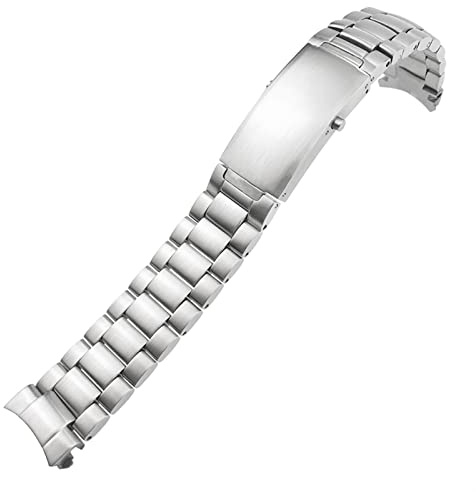 316L rostfritt stål krökt slutklocka 20mm 22mm passform för Omega Planet Ocean Diver 300 Silver Solid Watch Strap/3 Stammar/20mm