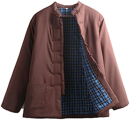 Chaquetas de Traje Tang de Invierno, Abrigos Acolchados de algodón para Hombre, Uniformes de Tai Chi Gruesos y cálidos, Ropa Tradicional China de Manga Larga, Camisetas, Chaqueta, Ropa de Kung Fu, c