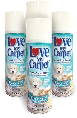 Love My Carpet Pet Special Heavy Foam,Carpet Cleaner,Urine,Pet Stain And Odor Remover,Carpet Cleaner Solution,4 Pack Of 12oz