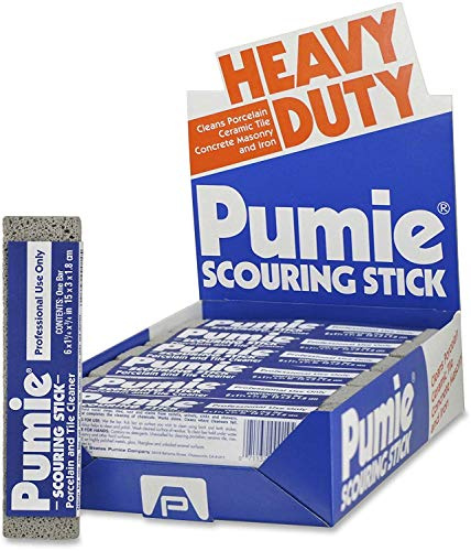 PUMIE Pumice Scouring Stick for Cleaning Toilet Rings Stain & Hard Water Rings, Extra Strong Heavy Duty Pumice Stone for Toilet Cleaning, Rust, Grills, Tough Bathroom, Ovens, Pools & Tubs - Pack of 12