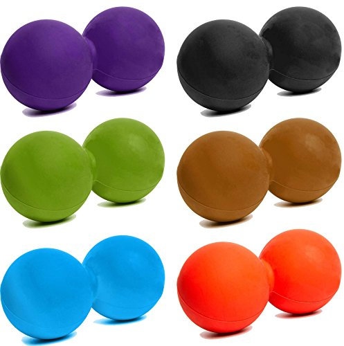 Double Faszienball | Massageball - ca 8cm Durchmesser aus Silikon | Einsatz zur Selbstmassage, Faszientraining & Muskelentspannung - Harte Oberfläche | Rückentraining Peanut Ball »Globo« schwarz