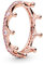 PANDORA Pink Sparkling Crown Ring in Roségold mit 14 Karat rosévergoldete Metalllegierung und Cubic Zirkonia Moments Collection, Größe 60