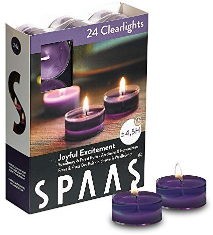 Spaas 24 lumini profumati in Tazza Trasparente Trasparente, ± 4,5 Ore, gioiosa eccitazione, Melanzana