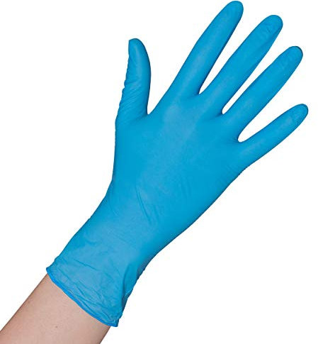 Herrmann 200x Einweghandschuhe Blau, Einmalhandschuhe L, Handschuhe Einweg 200 Stück/Box, Gummihandschuhe puderfrei, latexfreie Nitrilhandschuhe in S, M, L, XL Putzhandschuhe, Koch-/Küchen-Handschuhe