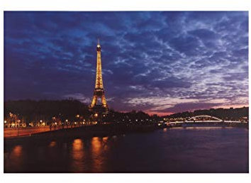 Dapo® LED-Wand-Leinwand-Bild-Leuchte-Lampe 60x40cm Stimmungs-Dekorations-indirekte-Leuchte-Lampe-Beleuchtung Batteriebetrieben, Ein/Aus-Schalter (Paris)