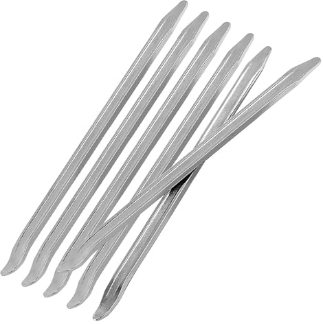 JOIKIT 6 PCS 12 Inch Tire Iron Set, Heavy Duty Tire Iron Spoons Tyre Remove Tools Repair Tire Changing Tool Kit for Bicycles, Motorcycles, Scooters, Silver