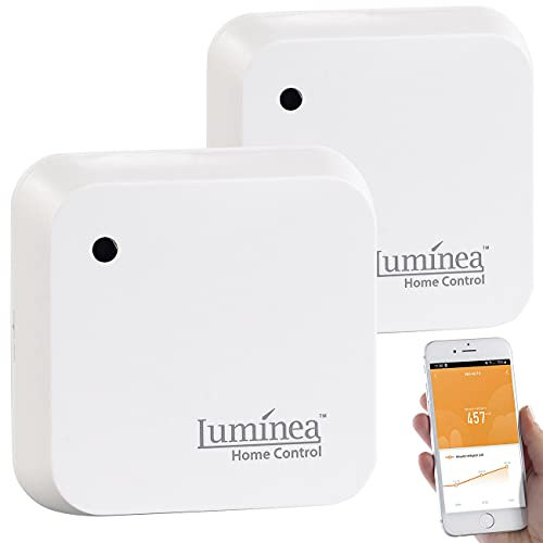 Luminea Home Control Sonnensensor Steckdose: 2er-Set Wetterfeste WLAN-Licht- & Dämmerungs-Sensoren mit App, IP55 (WLAN Lichtsensor, Alexa Lichtsensor, Rolladensteuerung)