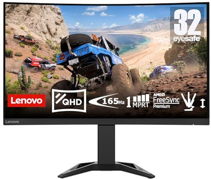 Ecran PC Gaming Incurvé Lenovo - 32-165Hz - Dalle VA