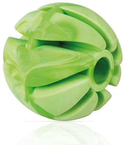 Bestlivings Pelota de juego para perros (verde) de 7 cm de diámetro, paquete de 2 pelotas de juego (100% TPE), para cuidado dental, juguetes para mascotas, bola espiral para perros