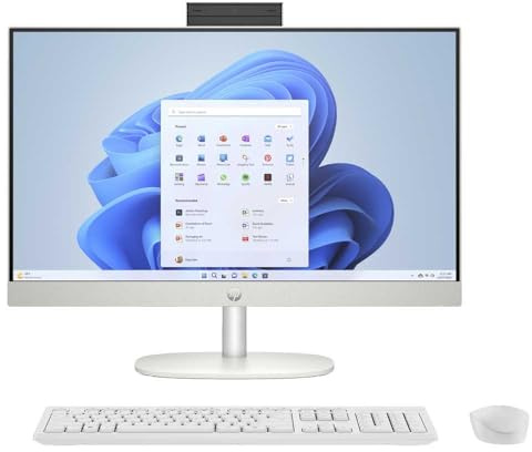 ORDINATEUR ALL IN ONE HP 24-CR0060NS I5-1335U 238 FHD 8 GB 512SSD WIFI BLUETOOTH W11 CLAVIER ET MOUSE HP 710 INCLUS, Ordinateur de Bureau