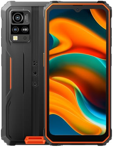 Blackview Mobiltelefon obrytbar BV4800, 6GB + 64 GB (förlängning 1TB), 6,56 HD+ 120Hz, 13 MP+5MP, Android 13 smarttelefon Dual SIM IP68 IP69K vattentät upplåst, digitalt fotavtryck, GPS NFC orange