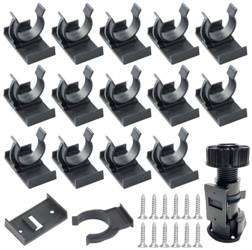 Sctmda Clip de Plinthe de Cuisine 16 Pièces Clip de Fixation Plinthes Support Clips de Fixation de Plinthe de Cuisine avec 32 Vis Clip de Panneau de Bain Attache Plinthe Cuisine pour Canapés Tables