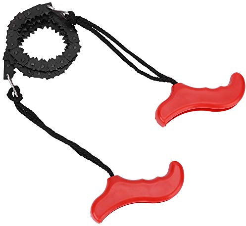 Sierra de cadena de bolsillo, equipo de motosierra manual de supervivencia al aire libre para ramas de árboles, patio, hogar y jardín