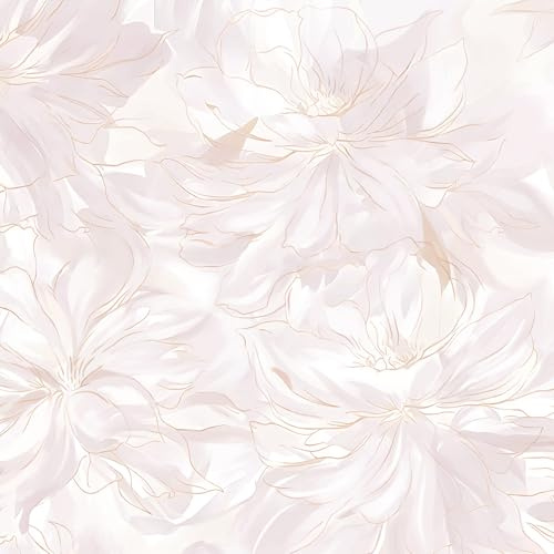 Dimoon 197x17.3 Peel and Stick Wallpaper Pink Floral Boho Cute Contact Paper Pink Girly White Flower Wallpaper Removable Dorm Girls Wall Paper Self Adhesive Modern Kitchen Bedroom Vinyl Roll