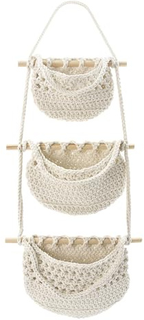AolKee Organizador colgante de pared de 3 animales, cesta de almacenamiento colgante de pared, cesta de almacenamiento colgante, cesta de fruta colgante, organizador de puerta para cocina, dormitorio