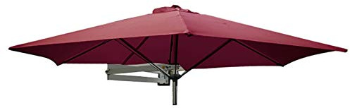 Parasols de jardín paraguas de aluminio de aluminio montado en la pared Parasol, parasol del patio inclinado 8 pies con 8 costillas, jardín/piscina/piscina de poliéster tono parasolas al aire libre