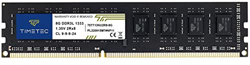 Timetec 8GB DDR3/DDR3L 1333MHz PC3-10600 Non-ECC Ungepuffert 1,5V/1,35V CL9 2Rx8 Dual Rank 240 Pin UDIMM Desktop-Speicher RAM-Modul-Upgrade