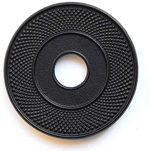 suyika Cast Iron Mat with Rubber Pegs/Feet for Japanese Tea Kettle Cast Iron Teapot Black Trivet 5.3in