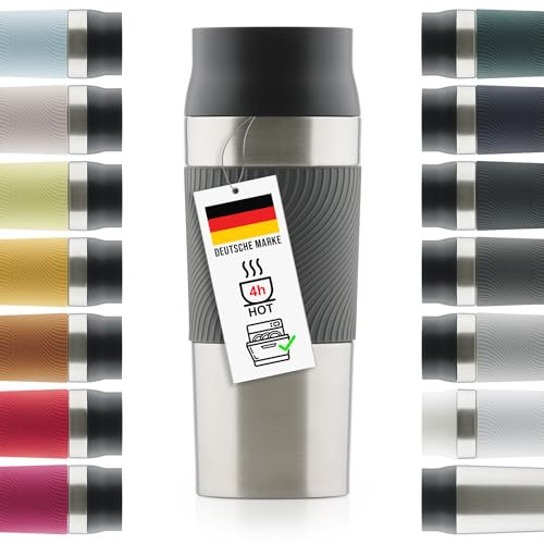 Blumtal Vaso Termo Café para llevar - Termo de café a prueba de fugas, apto para bebidas frías y calientes, con práctico cierre Quick Press, Libre de BPA, Antracita, 350 ml