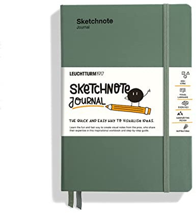 LEUCHTTURM1917 Sketchnote Journal - Notizen & Ideen schnell und einfach visualisieren - Englisch/Olive
