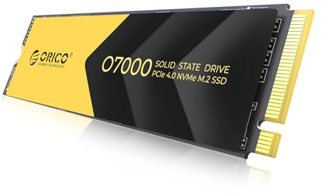 ORICO 2TB NVMe M.2 2280 SSD, PCIe 4.0 x 4, hasta 7000MB/s, SLC Cache 3D NAND, Disco Duro Interno SSD con Disipador, para PC de Sobremesa y Portátiles-O7000