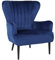 SVITA Arthur Sessel Relaxsessel Ohrensessel Modern Gepolstert Samt Dunkelblau