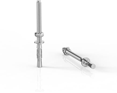 ORTAVA Lot de 10 chevilles d'ancrage M6 x 80 mm pour charges lourdes en acier inoxydable A2V2, ancrage à percussion M6 pour machines, balustrades