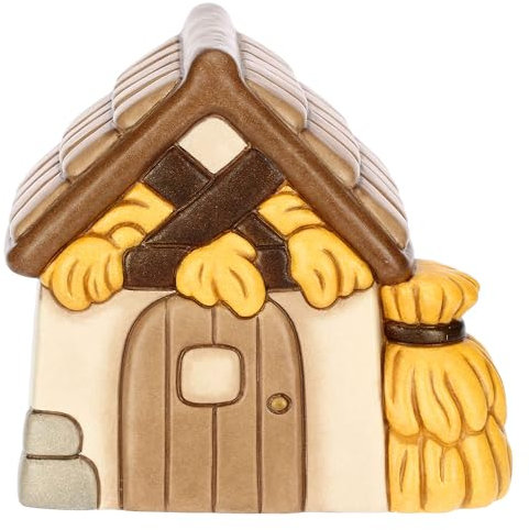 THUN, Fienile in Ceramica di Alta Qualità, Collezione Presepe Classico, Statuine per Presepe di Natale da Collezione, 12,2 x 9,9 x 11 cm