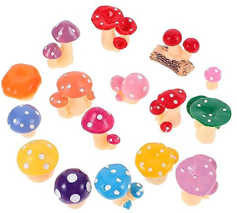 Milisten 32pièces Figurines De Champignons Réalistes Décorations Miniatures pour Jardin Et Pots De Fleurs Lot de Petits Ornements