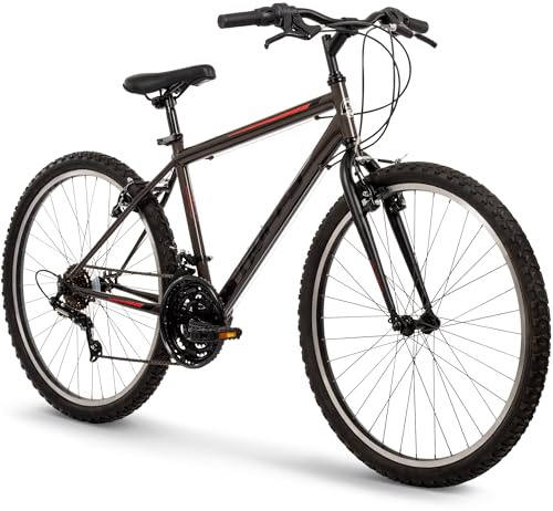 Huffy North Peak 26-Inch Men's Mountain Bike, Durable Hi-Ten Steel Frame, 15-Speed Twist Shifter, Front and Rear Linear-Pull Brakes, All-Terrain Tires, Padded ATB Saddle