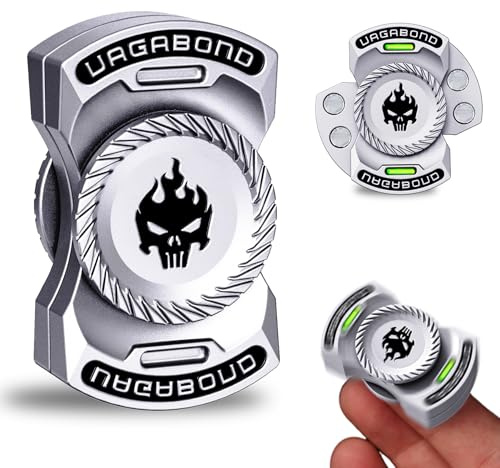 Fidget Spinner Magnétique 3-en-1 – Toupie Métal Silencieuse Longue Durée, Slider et Clicker Haptique, Jouet Anti-Stress pour Adultes et Adolescents, Idée Cadeau Bureau Original (Argent) (Silver)