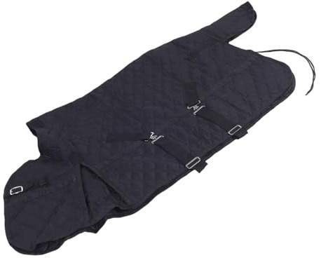 SPYMINNPOO Couverture pour Cheval, Couverture de Soin d'hiver Respirante et Imperméable Réglable pour Toutes Les Saisons, Noire