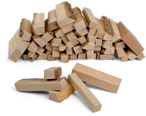 Woodsellers® Anzündholz 20kg [Ofenfertig & unbehandelt] – Brennholz Hartholz-Mix (Eiche, Buche, Nussbaum) – Anmachholz Kamin, Grill & Ofen (Trockenes Naturholz, 24 cm Länge)