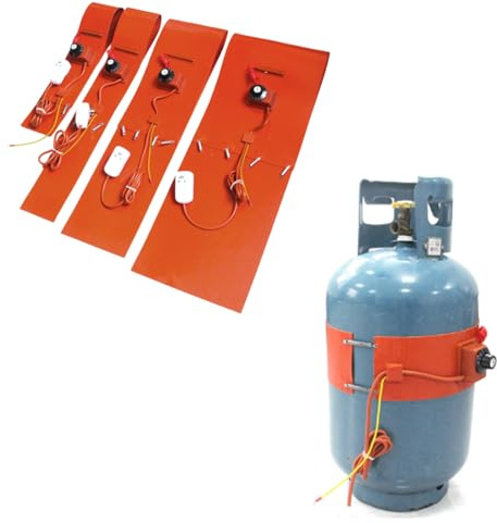ERSINIAN Riscaldatore per fusti in Metallo, Fascia riscaldante in Silicone per bombole di Gas, per fusti di bombole di GPL all'aperto, con manopola di Controllo della Temperatura, 760x80mm 200W