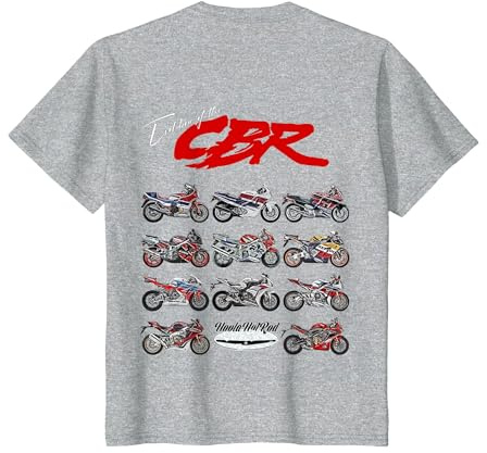 Evolución del, CBR, Motocicleta, Moto, Motociclista, Sportsbike Camiseta, Niños, Gris Jaspeado, 6 años