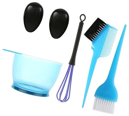 GATHINESS Kit para Teñir el Cabello Lavable Azul Plástico y Nylon Base Antideslizante 5 Piezas Kit de Tinte Cabello para Uso Doméstico y Peluquería Profesional