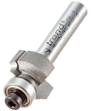 Trend Professional Bearing Guided Ovolo Router Cutter, 1.6mm Radius, 1/4 Inch Shank, 15.9mm Cut Diameter & 7.9mm Cut Length, Two Bearings, Tungsten Carbide Tipped, 46/115X1/4TC