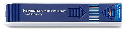 Staedtler Mars Lumochrom - Mine da 2 mm, Astuccio di 12 Mine Blu per Portamine a Pinza Resistenti alla Rottura, Ideali su Carta da Disegno e Trasparente, Mine per Cancelleria Scuola Università Ufficio