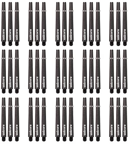 Unicorn Dart Shafts | Gripper 3 Mega Pack| Durable Nylon | Black | 45 Stems | Medium 44.2 mm