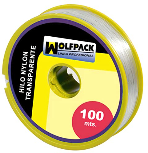 Wolfpack Linea Profesional 16010360 Hilo Nylon Transparente 1.0 mm. Rollo 100 m, Cranberry, Extra Large