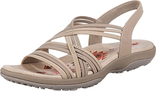 Skechers Women's Reggae Slim-Simply Stretch Sport Sandal, Natural/Taupe, 9