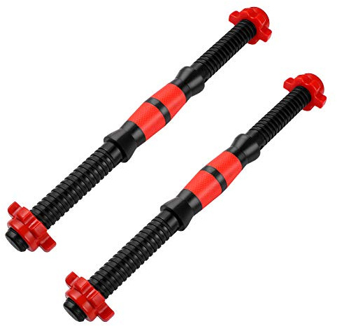 Garneck 16.5 Inch Threaded Dumbbell Bars Pair with Collars Adjustable Dumbbell Handles for Weight Training Fitness