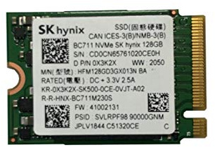 SK Hynix BC711 128GB PCIe NVMe M.2 2230 Gen 3 x 4 SSD, 0X3K2X, HFM128GD3GX013N, OEM Package