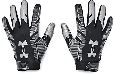 Under Armour Men's F8 Football Gloves , (001) / Black / Metallic Silver , Small