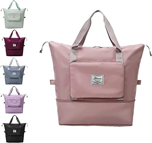 YAMEE Reisetasche Faltbare mit großer Kapazität, Tragbar Reisetaschen, wasserdichte Sporttasche mit Nassfach, Weekender-Tasche mit erweiterbarem Platz, Sporttasche Oxford-Stoff-Reisetasche