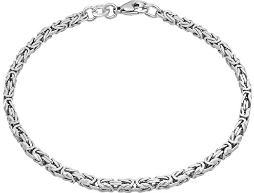 modabilé Armband Königskette Rhodiniert Herren Armkettchen aus 925 Sterling Silber (19cm I 2,8mm breit) I Silberarmband ohne Anhänger I Königsarmband für Mann I Produziert in Deutschland