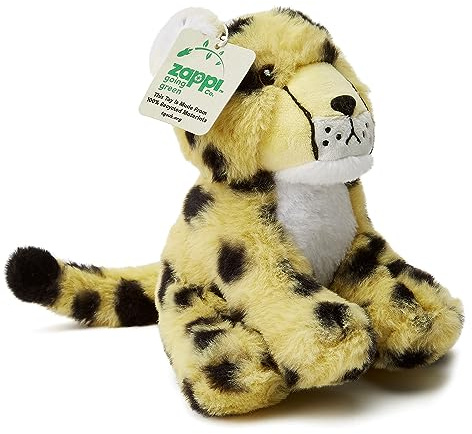 Zappi Co 100 % återvunnen gepard plyschleksak (24 cm lång) miljövänlig, mjuk och omtänksam djursamling för det första nyfödda barnet